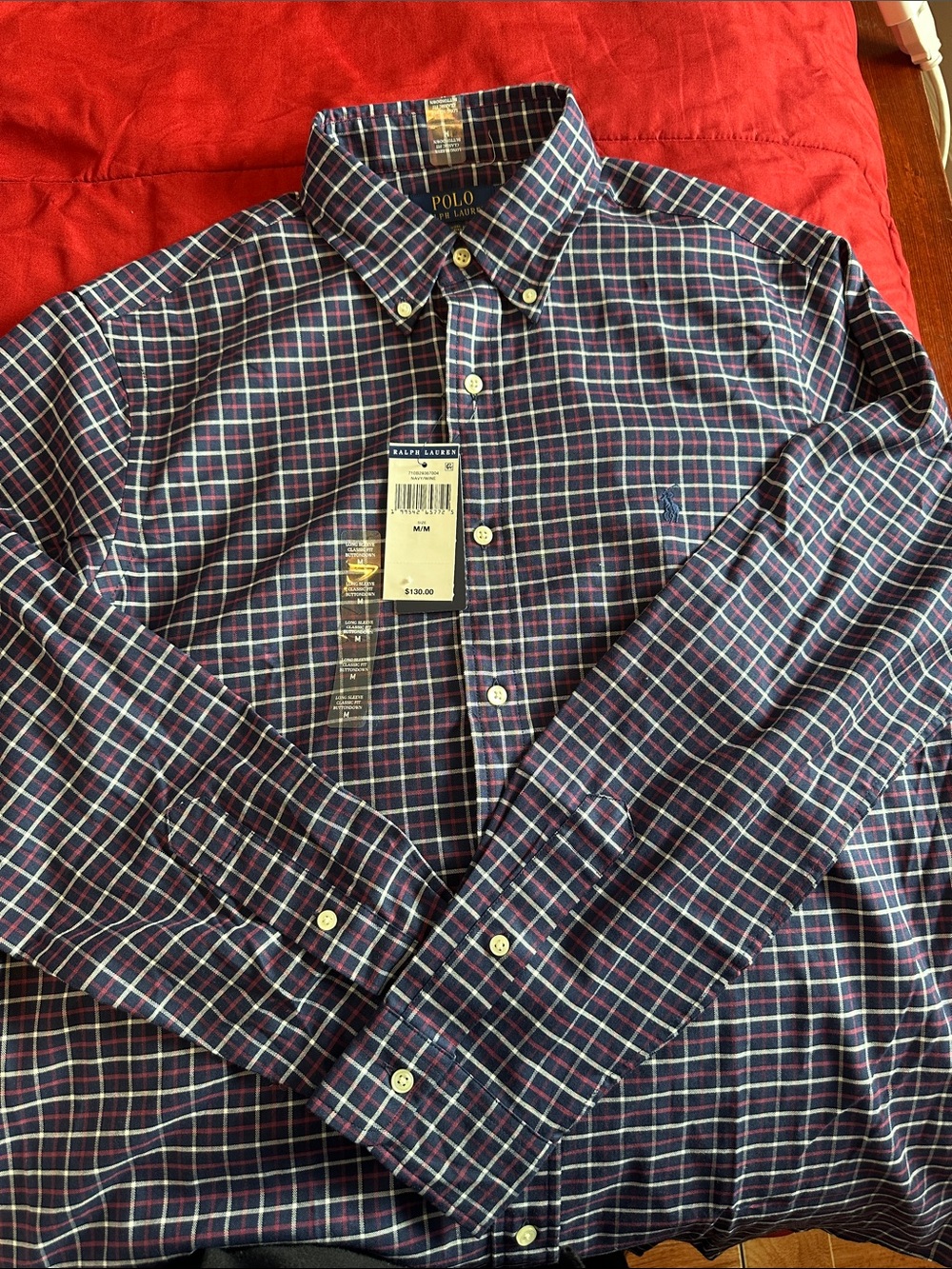 Polo by Ralph Lauren Navy & Red Plaid Button-Down Shirt